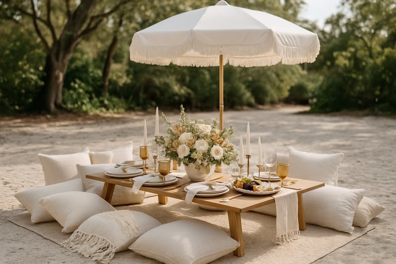 Beautifully styled luxury pop-up picnic setup by Local Arrangement in Southwest Florida